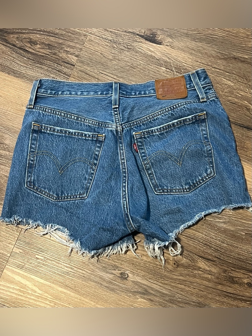 Levi's Button Fly 501s Women's Blue Denim Cutoff Shorts